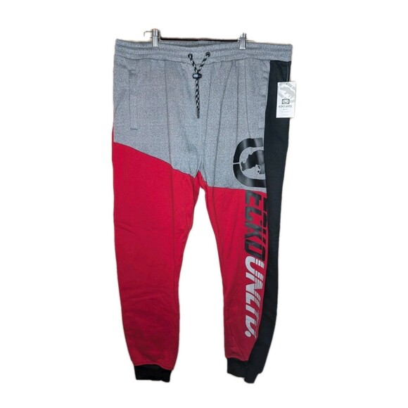 NWT Ecko Unltd Men's Sweatpants Colorblock Puff Print Fleece Jogger 3XL - Picture 1 of 6